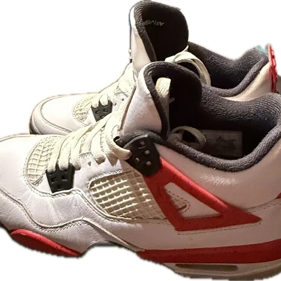 Jordan White and Red Sneakers - Picture 3 of 5